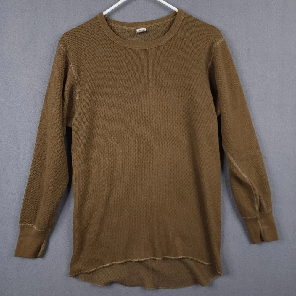 J.E. Morgan Arctex Thermal Shirt Mens L Brown Blue Waffle Knit Base Layer 2 Pack